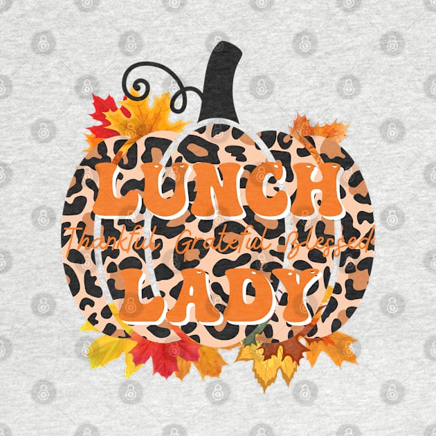 Lunch Lady Leopard Pumpkin Fall Autumn Thanksgiving Turkey by Johner_Clerk_Design